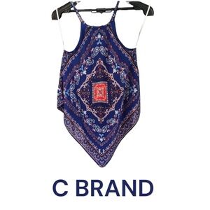 C brand women’s beautifully printed scarf halter top medium